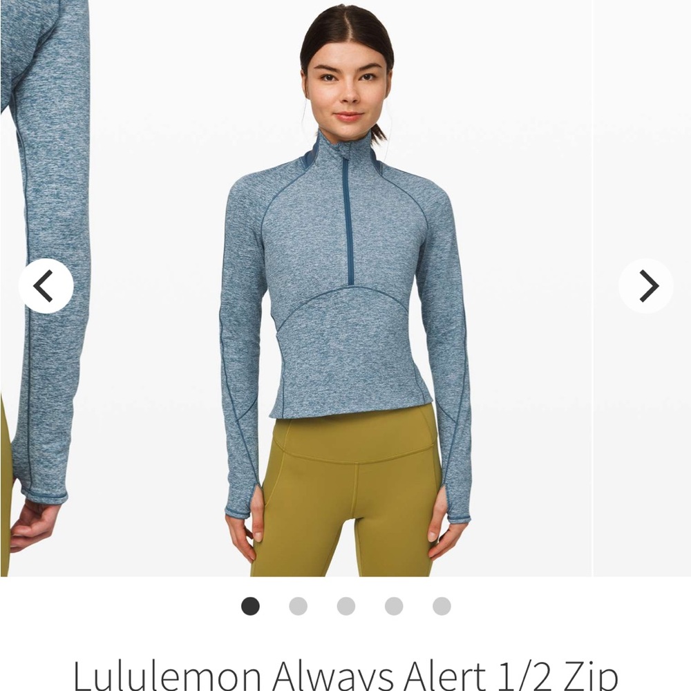 Lululemon Always Alert Half Zip in Heathered Petrol Blue